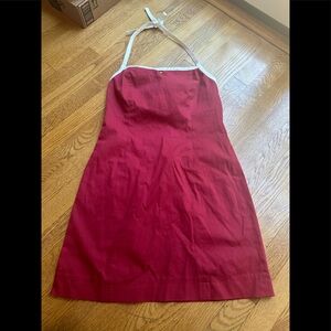 Size 8 halter red cotton dress worn once - Geronimo